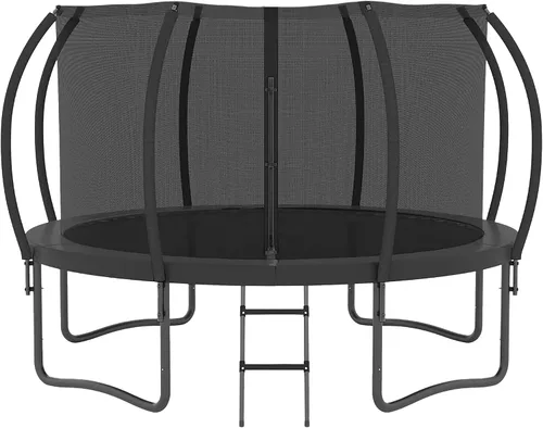 Miniatura 8 de ALTLER Trampolín de 12 pies y 14 pies con red de recinto para salto al aire libre, redondo, aprobado por ASTM, resistente, con alfombrilla de rebote