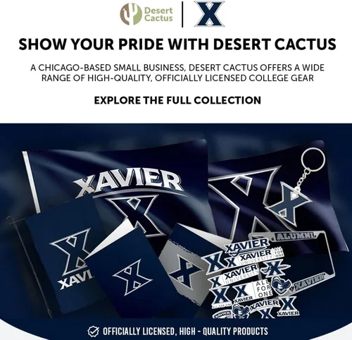 Miniatura 6 de Desert Cactus Xavier - Gorra de béisbol de la Universidad XU, mosqueteros bordados, correa de tela ajustable para adultos (estilo B) azul