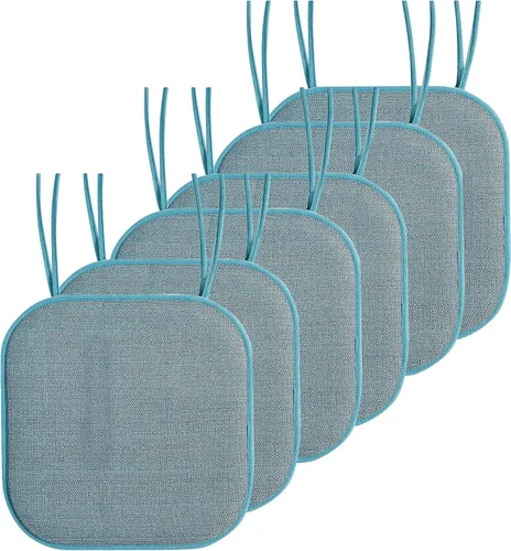 Miniatura 51 de Elegant Comfort Fundas de cojín para silla con lazos y parte trasera de goma antideslizante, espuma viscoelástica gruesa, almohadilla de cojín