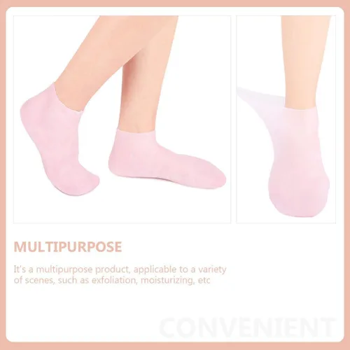 Miniatura 4 de FRCOLOR 2 pares de calcetines hidratantes exfoliantes para mujer, calcetines para botines, calcetines de niña, cubiertas de protección de pies