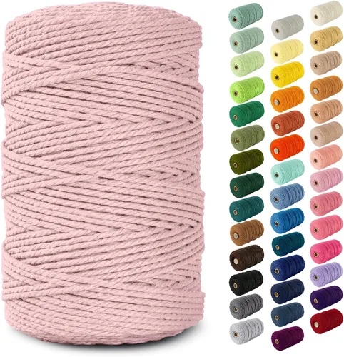 Miniatura 113 de Nook Theory - Cuerda de macramé de 3 mm, 220 yardas de cuerda de algodón, hilo de 4 mm y 5 mm, cuerda para manualidades, perfecta para colgantes