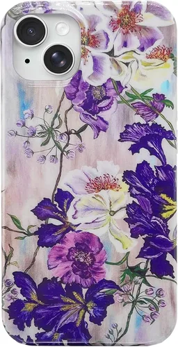 Miniatura 10 de J.west Bonita funda de teléfono para iPhone 13, diseño estético floral de acuarela, funda delgada y suave de TPU para mujer, antiarañazos, a prueba