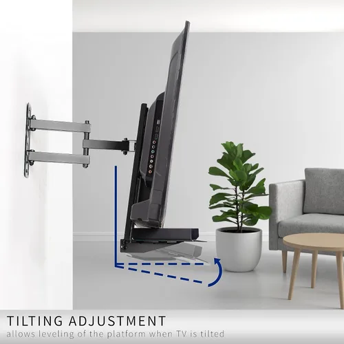 Miniatura 4 de VIVO Soporte de pared VESA para debajo o por encima de TV con inclinación, estante de almacenamiento de vidrio para reproductor de DVD, caja