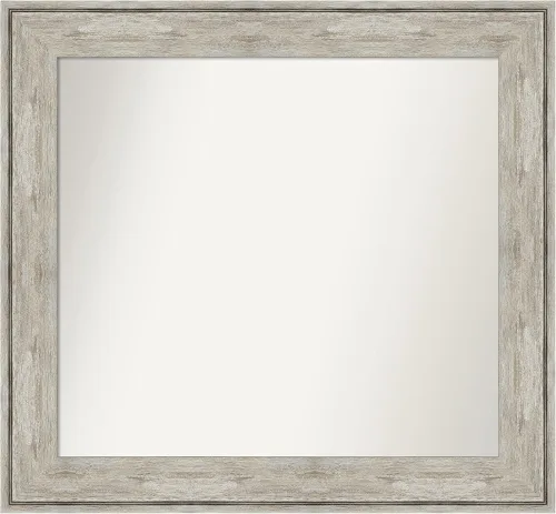 Miniatura 8 de Amanti Art Espejo de baño plateado para sobre fregadero, 28 x 47 pulgadas, espejo rectangular de plata imperial, marco de madera tradicional de gran