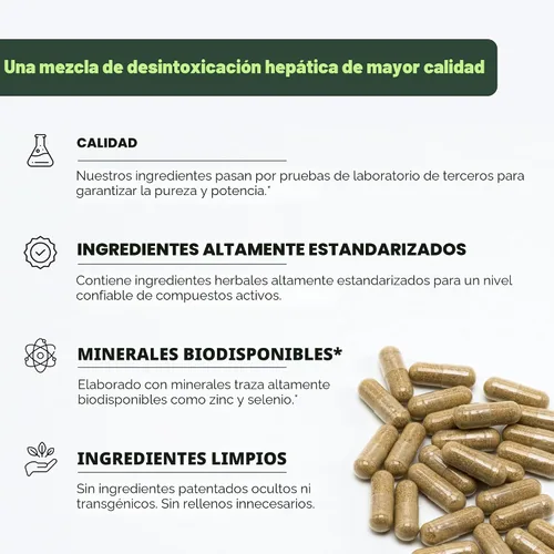 Miniatura 8 de Sandhu's Cápsulas de apoyo para desintoxicación y reparación de hígado con cardo mariano y raíz de diente de león, píldoras de suplemento a base
