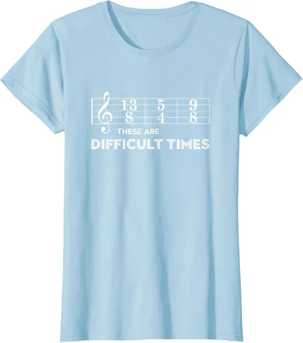 Miniatura 22 de Musician - Camiseta con texto en inglés "These are Difficult Times", talla S