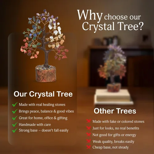 Miniatura 6 de Árbol de los siete chakras, árbol de la vida de cristal, regalos de inauguración de la casa, piedras de chakras, piedras preciosas y cristales