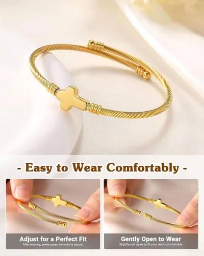 Miniatura 5 de Pulsera de cruz de confirmación católica regalos para adolescentes, niñas y mujeres