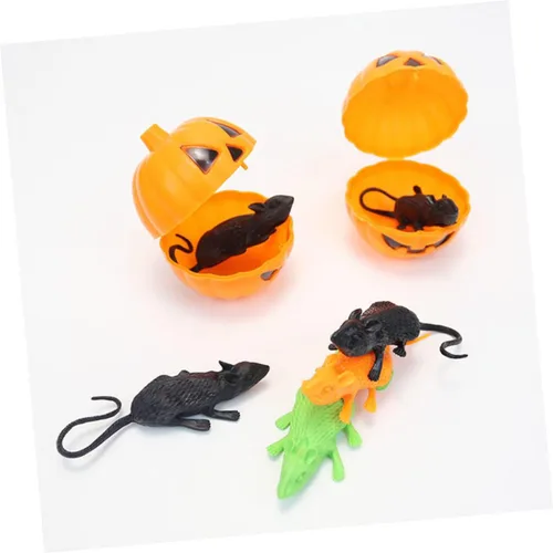 Miniatura 3 de 18pcs Simulation Mouse Figurine Skeleton Animals Halloween Decor Fake Poop Halloween Gnome Rats Decorations Prank Mouse Realistic Rats Soft Rubber