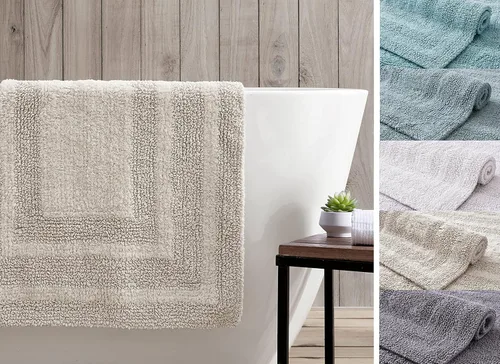 Miniatura 4 de Eddie Bauer - Alfombra de baño, alfombra de baño 100% algodón suave de felpa, altamente absorbente, de secado rápido y antideslizante