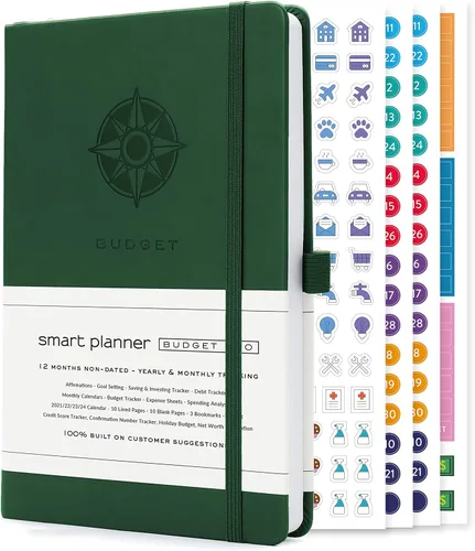 Miniatura 14 de Agenda de presupuesto Smart Planner – Agenda financiera tamaño A5 – Planificador de presupuesto sin fecha 2024-2025 y organizador mensual