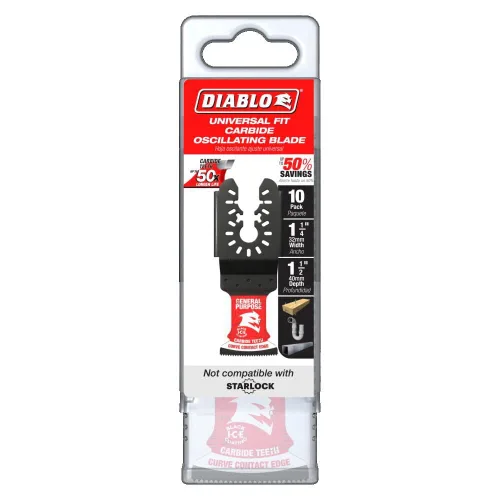 Miniatura 20 de Diablo Amped Steel Demon - Hoja oscilante de carburo de ajuste universal para metal, ancho de corte de 1-1/4 pulgadas, profundidad de corte de 1-1/2