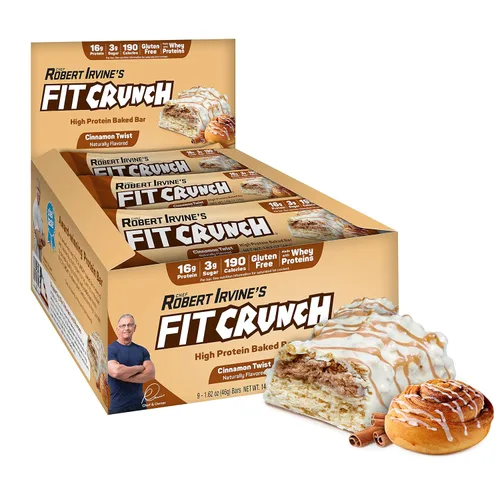 Miniatura 8 de FITCRUNCH - Barras de proteínas para aperitivo de tamaño snack, barra horneada de 6 capas, 4 g de azúcar, sin gluten y centro suave de pastel