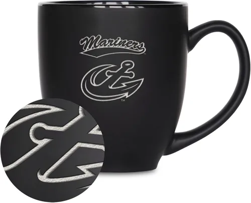 Miniatura 106 de Rico Industries - Taza de cerámica mate negra con grabado láser estándar de 15oz para NCAA (escuelas T & U) - Para bebidas calientes o frías