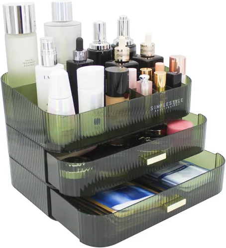 Miniatura 8 de Organizador de maquillaje con cajones apilables, organizadores y almacenamiento para tocador de baño, ideal para cosméticos, cuidado de la piel