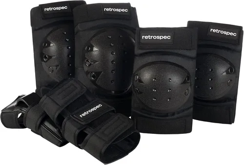 Retrospec Rodilleras, coderas y muñequeras para hombres, mujeres y niños - Equipo de protección para monopatín, patinaje, patines en línea, BMX y