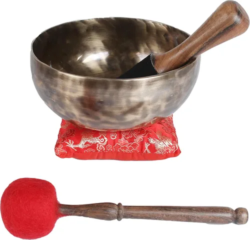 Miniatura 3 de ESK - Juego de cuencos tibetanos de 7 pulgadas, meditación, decoración zen, curación espiritual y corporal y limpieza energética, hecho a mano