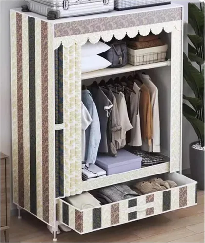 Miniatura 9 de Armarios grandes Armario portátil con cajón Armarios para dormitorio colgante de metal hierro ropa armario ahorra espacio armario ahorro de espacio