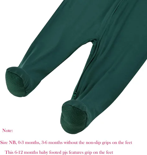 Miniatura 7 de Aablexema Pijama con cremallera para bebé, rayón de bambú, 3 piezas, unisex, con manopla, manga larga, pies