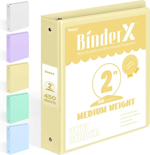 Miniatura 30 de BinderX - Carpeta de 3 anillos redondos extraduradera de 1 pulgada, se adapta a 175 hojas de papel de 8.5 x 11 pulgadas, cubierta personalizable