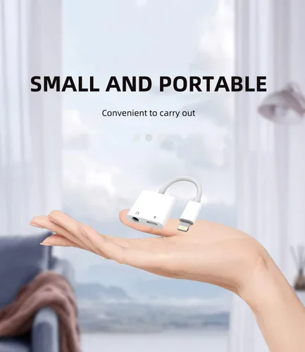 Miniatura 2 de Divisor Lightning a 0.138 in (paquete de 3) Adaptador AUX para iPhone para cable de auriculares, dongle Apple MFI certificado cable de carga