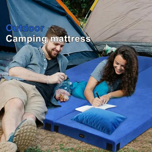 Miniatura 9 de Colchoneta de espuma viscoelástica para camping, colchón de piso grueso y cómodo para adultos con fondo impermeable y antideslizante, colchón