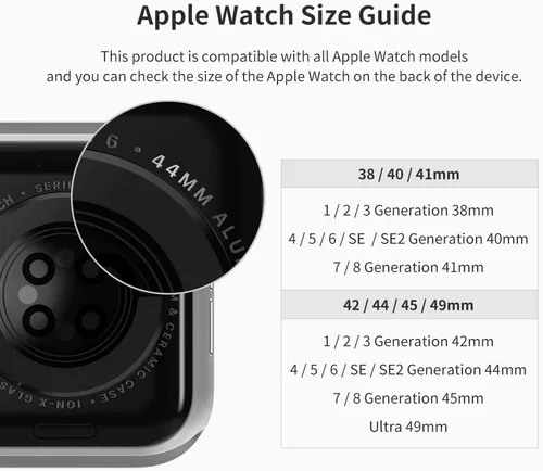 Miniatura 4 de Sinjimoru Correa de silicona para Apple Watch, compatible con Apple Watch de 1.496 in, 1.575 in, 1.614 in, 1.654 in, 1.732 in, 1.772 in, 1.929 in
