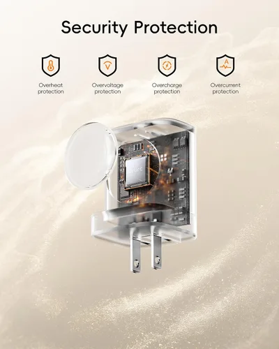 Miniatura 7 de VRURC Cargador para iPhone y Apple Watch, bloque de carga rápida USB C de 20 W, adaptador de viaje compacto 3 en 1 con 2 puertos para iPhone
