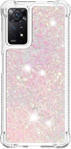 Miniatura 105 de Glitter Sparkle Moving Quicksand Flowing Cover para Xiaomi Redmi Note 10S Bling Liquid Clear Star Heart Silicona Bumper Funda transparente de goma a