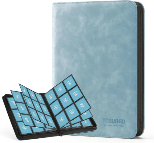 Miniatura 11 de Carpeta con cremallera de 12 bolsillos para 720 tarjetas, bolsillos laterales seguros de carga, carpeta de álbum de tarjetas intercambiables, Negro