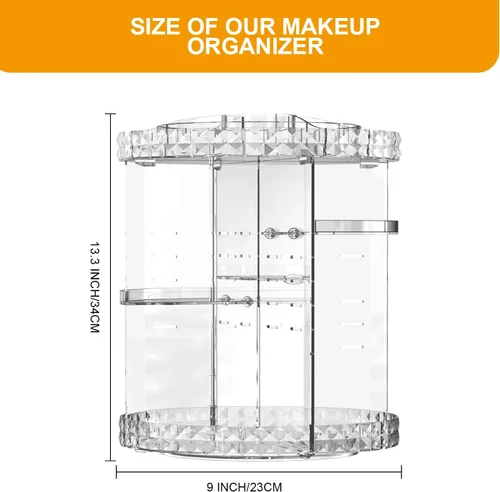 Miniatura 2 de Organizador de maquillaje giratorio de 360 grados, 7 capas ajustables, organizador de cosméticos de gran capacidad, organizador de maquillaje