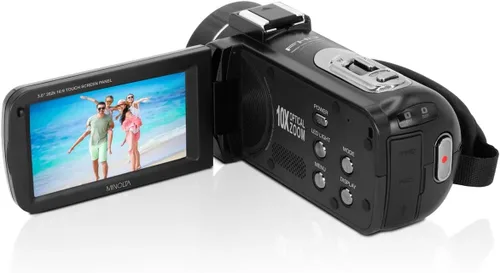 Miniatura 5 de Minolta Videocámara: video Full HD de 1080p, fotos de 24MP, zoom óptico de 10x, zoom digital de 36x, estabilización óptica, pantalla táctil de 3