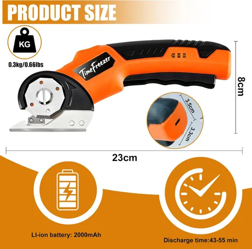 Miniatura 6 de Cortador de cartón eléctrico – ancho 1.3 pulgadas, longitud 9.06 pulgadas – Tijeras de cartón recargables adecuadas para parper, caja, cuero, tela