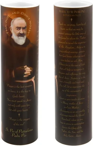 Miniatura 3 de St Padre Pio, vela LED sin llama de oración devocional