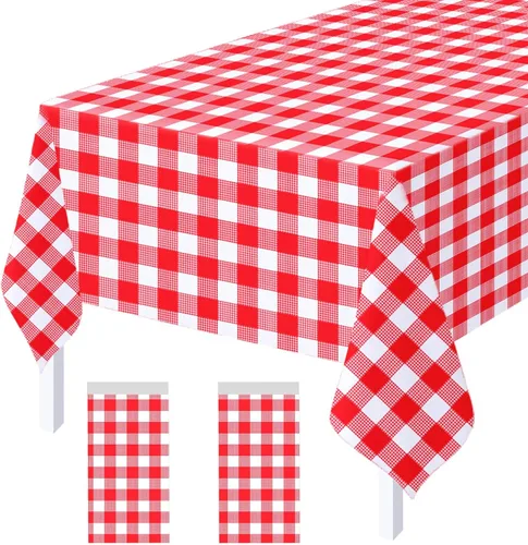 Miniatura 14 de Paquete de 2 Manteles de Plástico Beige Desechables Cubiertas de Mesa Mantel Rectangular Beige para Fiesta Baby Shower Boda Cumpleaños Mantel