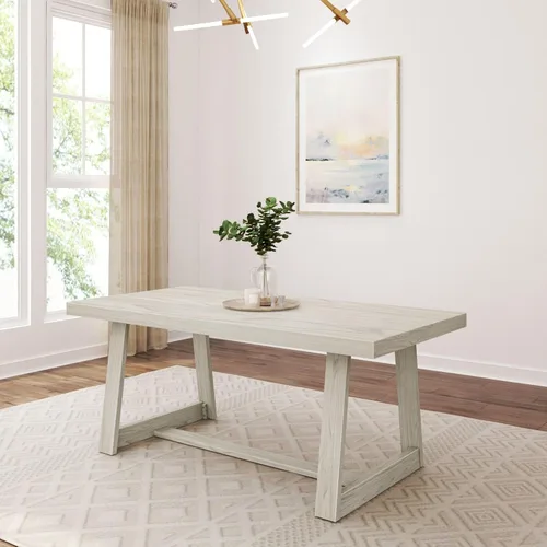 Miniatura 18 de Plank+Beam Mesa de Comedor Estilo Granja de 72 Pulgadas, Mesa de Cocina Rústica de Madera Maciza, Mesa Rectangular Grande de Madera para Comedor