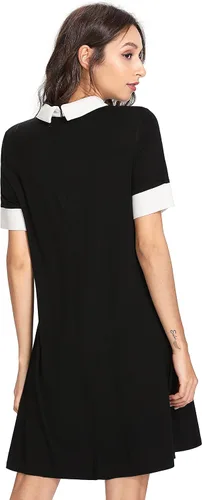Miniatura 2 de Floerns Camiseta holgada Casual para Mujer, Vestido flojo, Simplemente combina con un collar, Manga 34