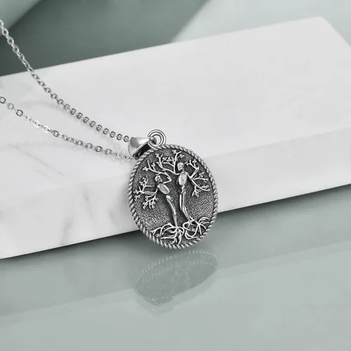 Miniatura 40 de ONEFINITY Collar de plata de ley 925 con diseño de árbol de la vida con colgante de nudo celta de concha de abulón para mujer