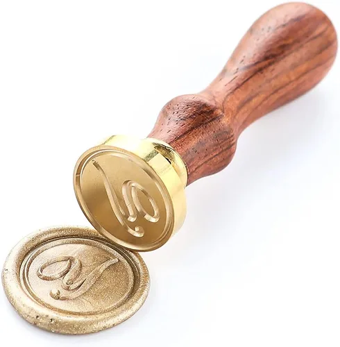 Miniatura 2 de VOOSEYHOME - Sello de cera, letra inicial escrita a mano con mango de palisandro, decoración en invitaciones, sobres de correo, tarjetas, libros