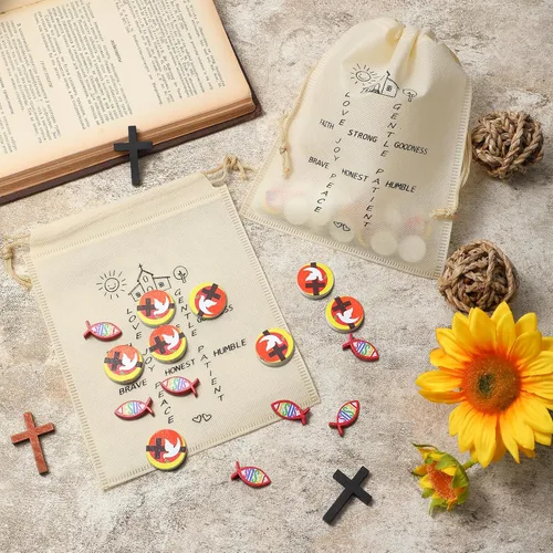 Miniatura 4 de Sumind Juego de 24 juegos cristianos de Tic Tac Toe, regalo de graduación para niños, recuerdos de fiesta religiosa con Biblia de Jesús, mini juego