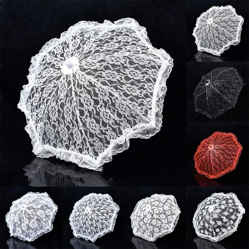 Miniatura 4 de La Moda De Encaje De Flor De Sol Paraguas De Algodón Bordado De Novia Paraguas De Encaje Sombrilla Romántico De Novia Paraguas Decoraciones De La