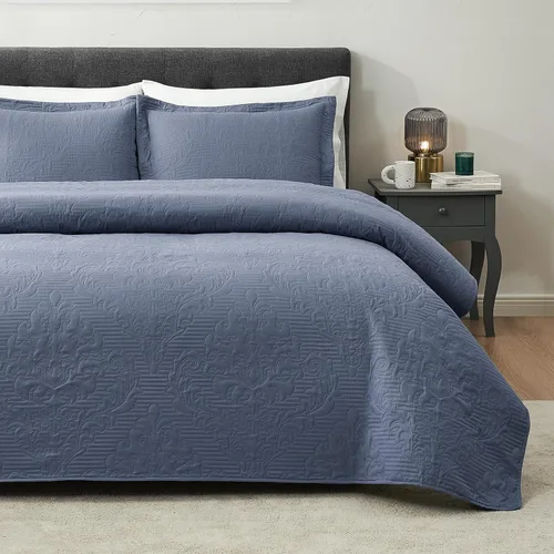 Miniatura 18 de Hansleep - Juego de colcha blanco tamaño queen, colcha de ultrasonido barroca para todas las estaciones, juego de ropa de cama de edredón suave