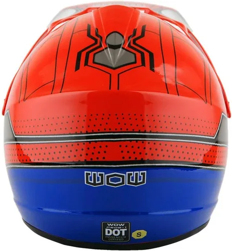 Miniatura 4 de WOW Casco para niños BMX MX Motocross ATV Dirt Bike Casco Spider Rojo