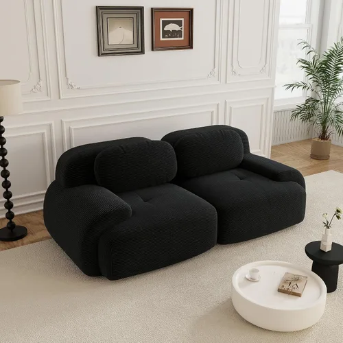 Miniatura 98 de Sofás modulares sin hueso de 152.8 pulgadas para sala de estar, sofá modular con diván en forma de L, cómodo asiento profundo tapizado de tela