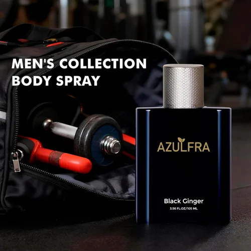 Miniatura 5 de Azulfra Spray corporal para hombres, spray refrescante corporal para hombres, notas de limón, jengibre y sándalo, 3.56 onzas líquidas