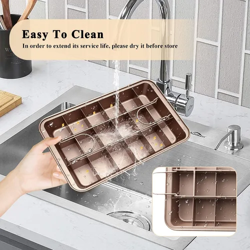 Miniatura 5 de Sartén para brownie con divisores, moldes antiadherentes para cortar brownies, todos los bordes, bandeja de acero al carbono para hornear 18