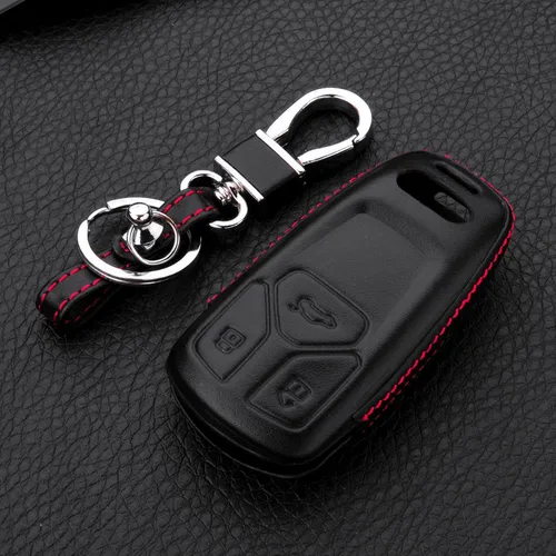 Miniatura 5 de Funda de cuero genuino para llavero de Audi A4 A4L A5 A6 A7 A8 Q5 Q7 R8 RS Q3 RS4 RS5 RS7 S4 S5 S6 S7 S8 SQ5 SQ7 TT TTS TT-RS Key Car Remote Key