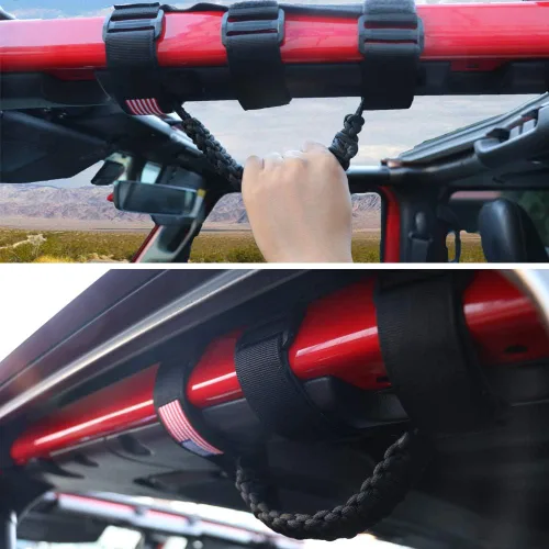 Miniatura 7 de sukemichi Manijas de agarre de la barra de rodillo para accesorios de Jeep Wrangler TJ JK JL Gladiator JT UTV ATV - Hebilla metálica de mejora