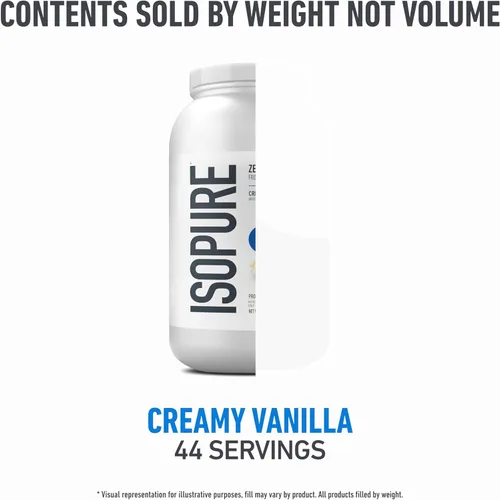 Miniatura 8 de Isopure Zero Carb 100% Proteína Pura de Aislado de Suero, Libre de Lactosa, Libre de Gluten, con Vitaminas, Vainilla Cremosa, 25g de Proteína por