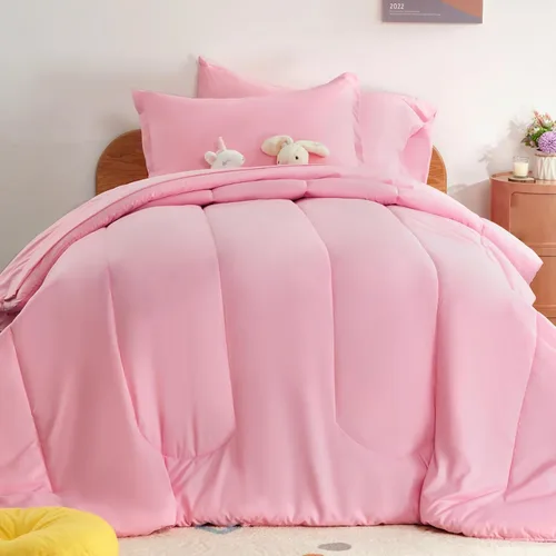 SLEEP ZONE Juego de edredón de 5 piezas para niños, tamaño individual, súper lindo y suave, ropa de cama para niños en una bolsa, juego de 5 piezas